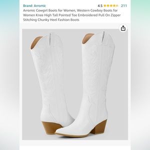 Arromic White Cowboy Boots